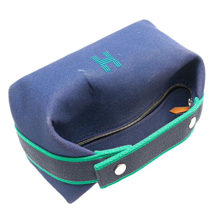 中古】HERMES(エルメス) ブリッドアブラックGM ハンドバッグ マリン 