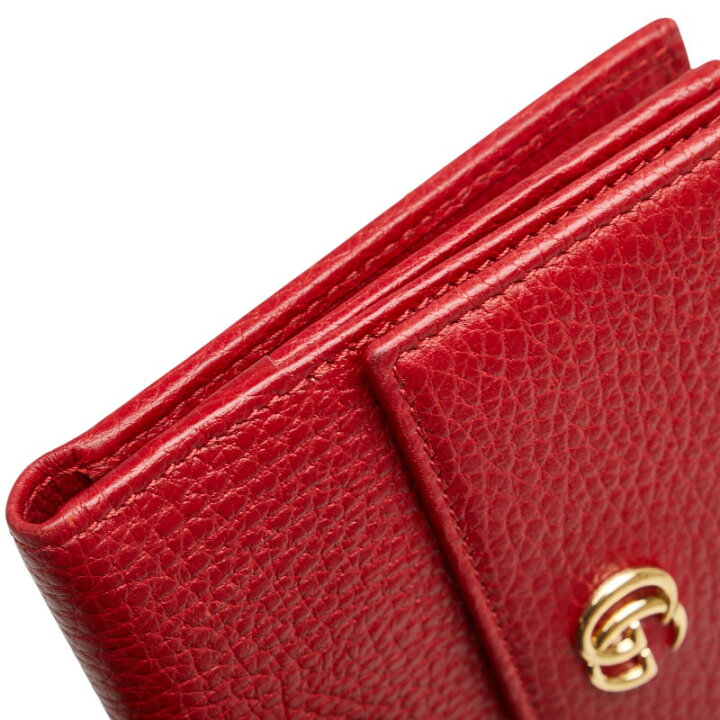 楽天市場】グッチ GGマーモント 二つ折り財布 456122 レッド レザー  