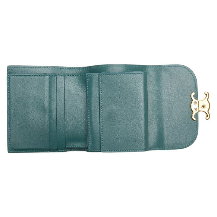 楽天市場】セリーヌ トリオンフ スモール 二つ折り財布 グリーン  