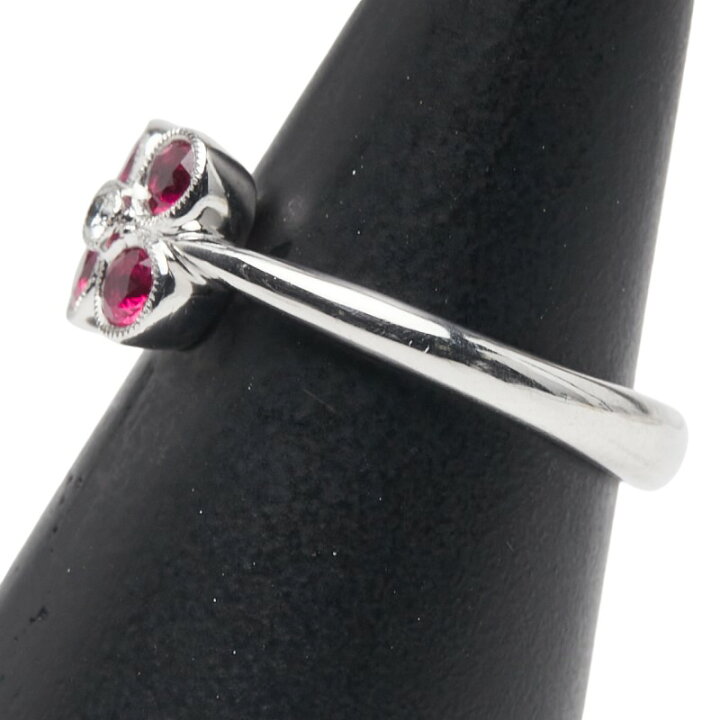楽天市場】K18WG ホワイトゴールド ルビー0.42ct ダイヤ0.03ct 花 