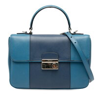 楽天市場】prada サフィアーノ バッグ 中古ブルーの通販