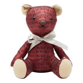 バーバリー テディベア くま ロゴ ぬいぐるみ レッド ブラック コットン レディース BURBERRY 【中古】