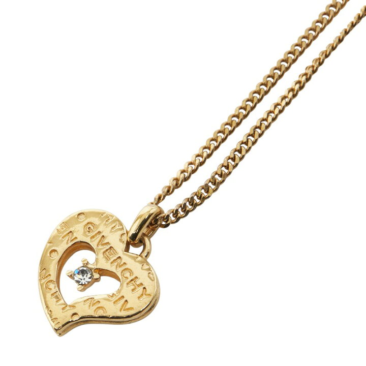 美品✨GIVENCHYジバンシィゴールドハートロゴネックレス、ヴィンテージ 