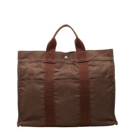 エルメス エールライントートMM トートバッグ ブラウン キャンバス レディース HERMES 【中古】