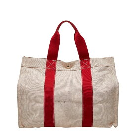 エルメス ボラボラGM トートバッグ ハンドバッグ レッド トワルアッシュ コットン レディース HERMES 【中古】