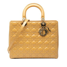 ディオール カナージュ レディディオール ショルダーバッグ ハンドバッグ 2WAY ベージュ パテントレザー レディース Dior 【中古】