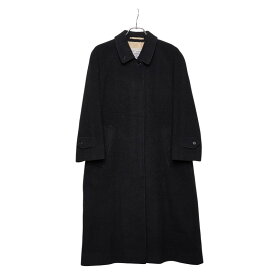 バーバリー ステンカラーコート 比翼 ブラック ウール レディース BURBERRY 【中古】