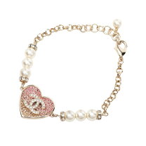 楽天市場】chanel ネックレス ハート ラインストーン ピンクの通販
