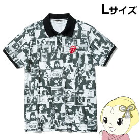 【あす楽】【在庫処分】バックスピン ポロシャツ ローリングストーンズ Lサイズ The Rolling Stones Mono Photo Pattern POLO SHIRT BA02W703L【KK9N0D18P】