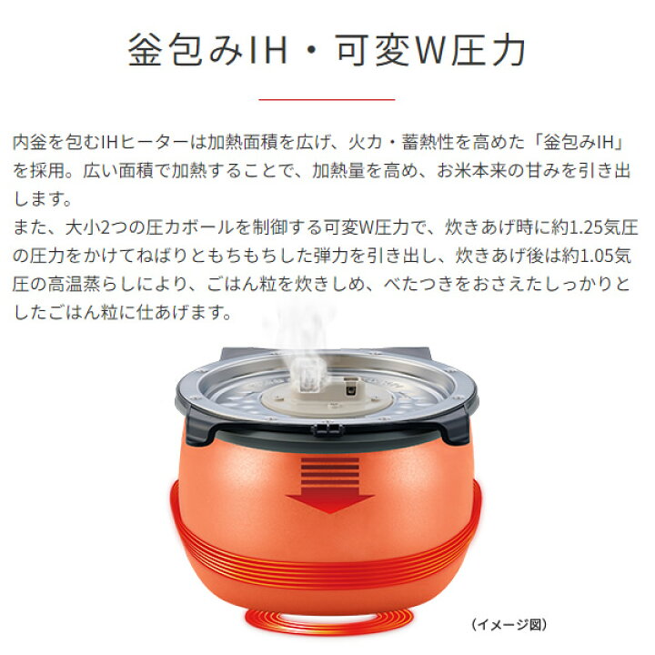 楽天市場】炊飯器 タイガー Tiger 圧力IHジャー炊飯器 5.5合炊き 