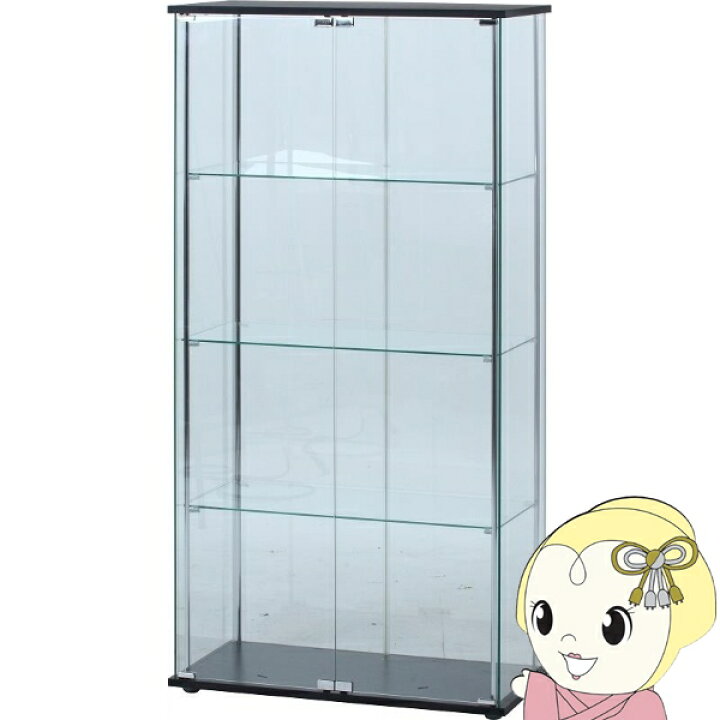 鍵付ガラスコレクションケース GY 高さ(H)112cm× 幅(W)80cm× 奥行(D)40cm