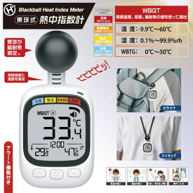 【11/15は期間限定クーポン発行】【在庫あり】黒球式熱中指数計 熱中症対策 湿度 持ち運び カラナビ フック HDL-1717【KK9N0D18P】