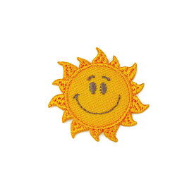ワッペン アイロン ミニサイズ 太陽 お日様 SUN かわいい スマイル アップリケ わっぺん 小さい アイロンで簡単貼り付け