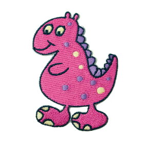 【アパレルスタッフセレクト】ワッペン アイロン 恐竜 ピンク 動物 Dinosaurs キャラクター かわいい デザイン アップリケ わっぺん wappen アイロンで簡単貼り付け 1000円以上お買い上げでゆうパケット便送料無料