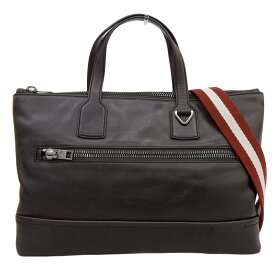 【中古】 タグ付美品 バリー BALLY 2022年 6214200 Open Box チョコレートカーフ レザー 2way ショルダー ビジネス ブリーフ バッグ メンズ 定価115500円