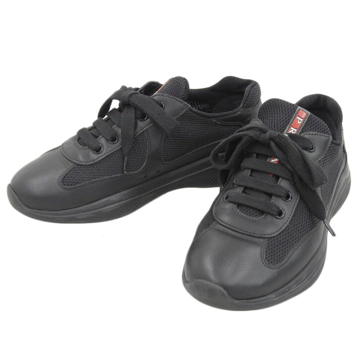 楽天市場】新着【中古】超美品 プラダ PRADA 現行ロゴ レザーメッシュ 