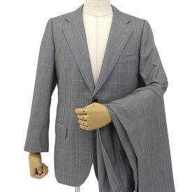 【中古】 美品 エルメス HERMES 現行タグ シルクウール SUPER120S ドレス テーラード スーツ 2ピース ジャケット スラックス 50 L 2B グレー メンズビジネス