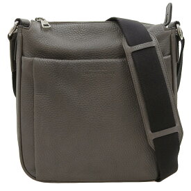 【中古】 美品 バリー BALLY 現行タグ 高級 グレインレザー 2way ショルダー メッセンジャー クロスボディバッグ ダークグレー メンズ 旅 ゴルフ