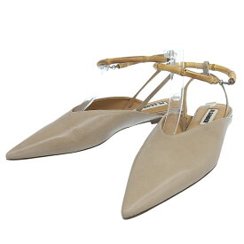 新着【中古】 箱付超美品 ジルサンダー JIL SANDER 2023年 BAMBOO FLAT SANDAL バンブー ゴートレザー フラット サンダル 36 22.5-23cm レディース 定価88000円