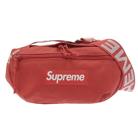 【中古】 超美品 シュプリーム Supreme 18ss waist bagcordura ロゴ刺繍 ウエストバッグ メンズ 赤