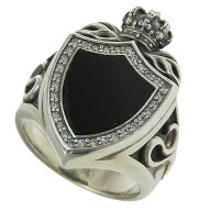 楽天スーパーセール！【中古】超美品 現行販売商品 オニキス × ダイヤモンド 0.32ct ヘリテージ リング …