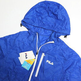 ★フィラ FILA 新品 メンズ 軽量 撥水 持ち運び簡単！ ポケッタブル ジップ パーカー ジャケット Lサイズ [419919-BLU-L] 一 二 弐★QWER