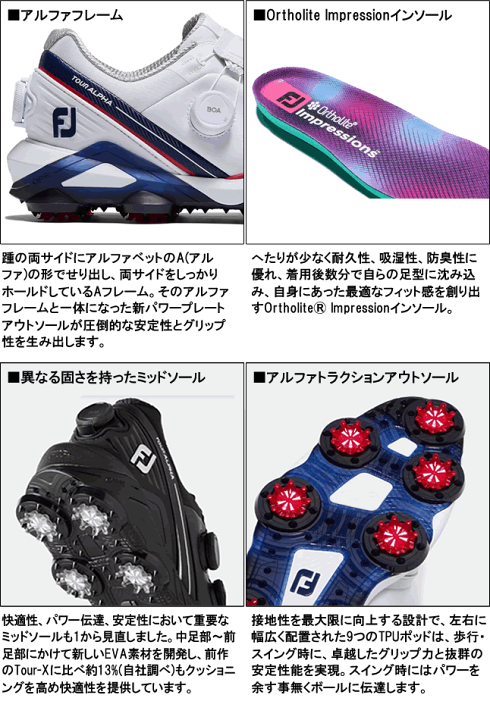 楽天市場】フットジョイ ゴルフシューズ FOOTJOY ツアーアルファ