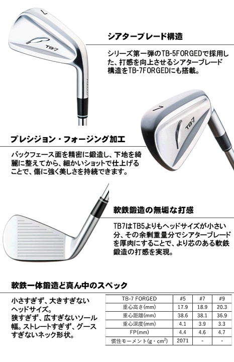楽天市場】フォーティーン TB-7 FORGED フォージド 軟鉄鍛造 アイアン5