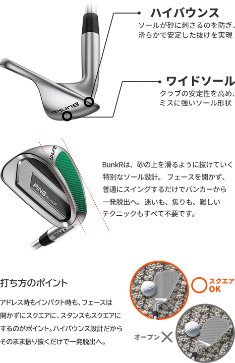 楽天市場】ピン ウェッジ バンカー PING BunkR スチールシャフト