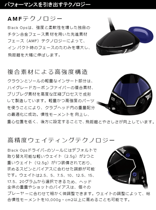 楽天市場】PXG ドライバー 0311 BLACK OPS TOUR-1 ブラックオプス