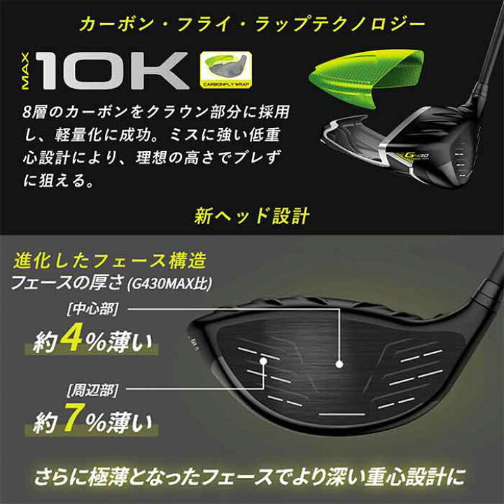 楽天市場】ピン ゴルフ PING G430 MAX 10K ドライバー PING TOUR 2.0 