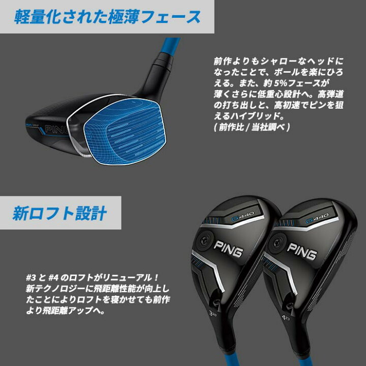 楽天市場】ピン ゴルフ PING G440 ハイブリッド PING TOUR 2.0 CHROME 
