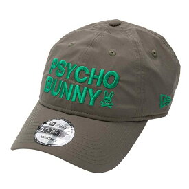 サイコバニー Psycho Bunny PBMG351F PB NEW ERA コラボ CAP カーキ(65) ゴルフ 帽子 キャップ ニューエラ