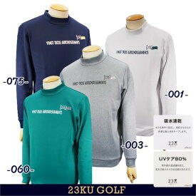 【PREMIUM SALE 40%OFF】23区GOLFメンズ【吸水速乾・UVケア】フロントロゴ モックネックシャツ◆長袖ハイネックシャツ【TOVTSA-0321】