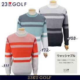 【PREMIUM SALE 40%OFF】23区GOLFメンズ【ウォッシャブル】カラーブロック 裏付きニットセーター【KRVTSW-0521】