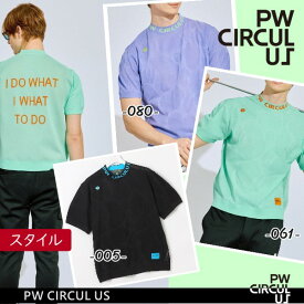【PREMIUM SALE】【春のゴルフ応援企画】【PW CIRCULUS・ピーダブリュサーキュラス】【手洗い可能】メンズ　アニマルドットニットモック◆半袖シャツ≪KRPNGM-0305≫【B-29】【PW-SALE】