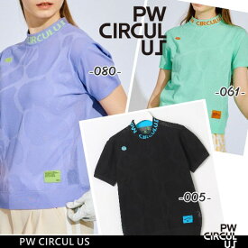 【PREMIUM SALE】【春のゴルフ応援企画】【PW CIRCULUS・ピーダブリュサーキュラス】【手洗い可能】レディース　アニマルドットニットモック◆半袖シャツ≪KRPQGM-0308≫【PW-SALE】