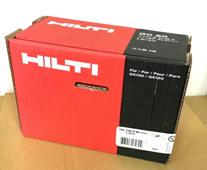 楽天市場】HILTI ヒルティ GX120用 ガスピン X-GN 39MX + ガス GC20 鋲 