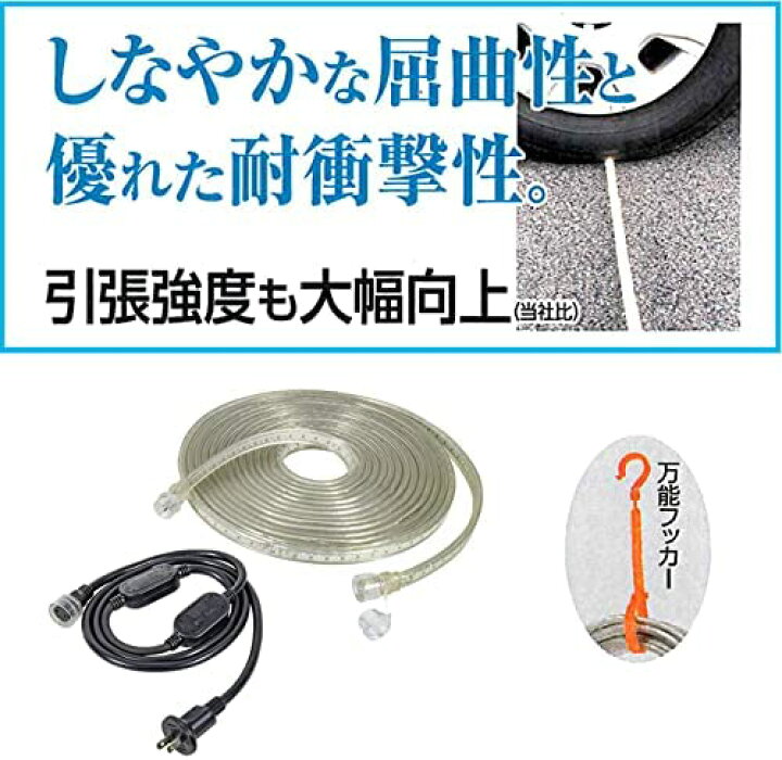 楽天市場】日動工業 LECN-R5L-W LEDコネクトライン 両面発光 5m 白 
