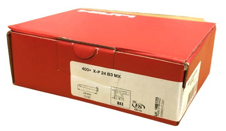 楽天市場】HILTI ヒルティ BX 3用ピン (連発) X-P 24 B3 MX (400本 
