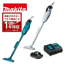 当店だけ！バッテリー充電器も1年保証! マキタ 18V コードレス 掃除機 カプセル式 白 CL181FDZW / 青CL181FDZ　+ 軽量バッテリー BL1820B + コンパクト静音充電器 DC18WC 静音充電器DC18SD 充電式 クリーナー 当店オリジナルセット CL181FDRFW (軽量・静音ver)
