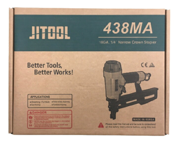 楽天市場】JITOOL エアタッカー 438MA 【オマケ付き】デカタッカー MA  