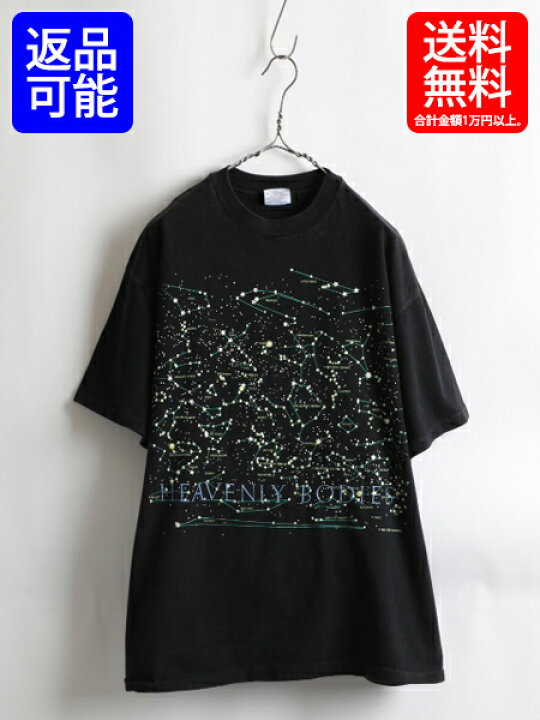 楽天市場】90s USA製 ☆ HEAVENLY BODIES 星座 総柄 両面 プリント  