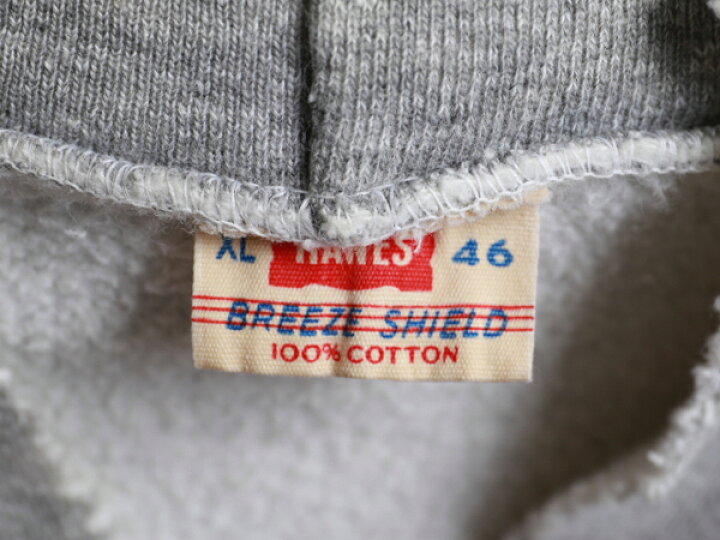 バックプリント！60s haneSport白パーカー L コットン100ヘインズ（80s 