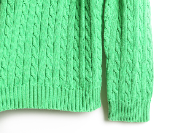 日本正規販売品 90s 古着 刺繍ロゴ セーター ニット L グリーン 緑 ラルフローレン ポロ ニット/セーター