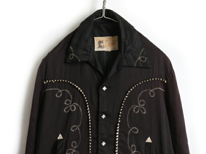 楽天市場】50s ビンテージ 人気 黒 ☆ CALIFORNIA 豪華 刺繍 ポケット  