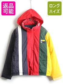 【4/20 24h限定 P4倍&10%OFF!】 ボーイズ XL メンズ S 程 90s オールド ■ ノーティカ マルチカラー ストライプ フルジップ ダウン ジャケット ( 20 ) NAUTICA セーリング | 中古 ダウンジャケット セーリングジャケット アウター ブルゾン ジャンパー 90年代 コットン 収納