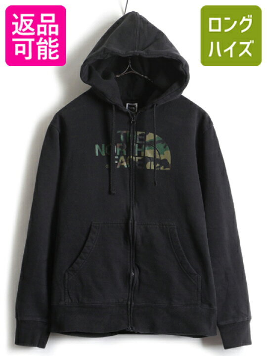 楽天市場】人気 黒 □ ノース フェイス 迷彩 ロゴ プリント フルジップ 