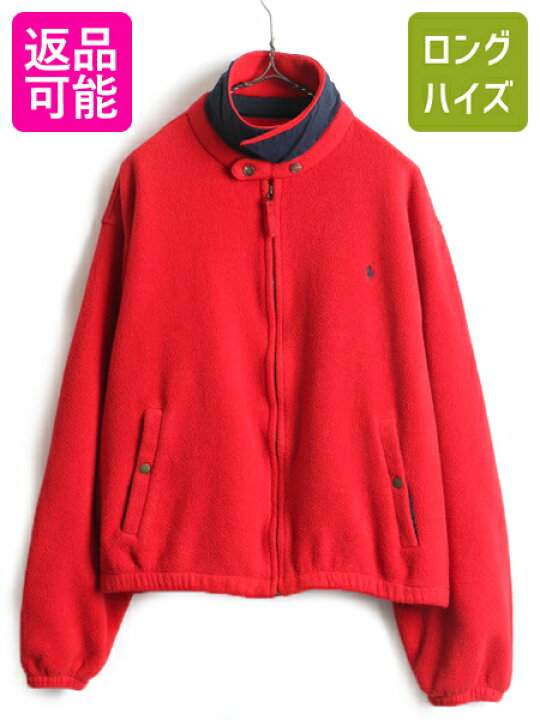 90年代 ラルフローレン 【塩水水槽】 Ralph Lauren POLO by Ralph Lauren 🌴 スタジャンタイプ フリースジャケット USA製 メンズL相当 /eaa449278