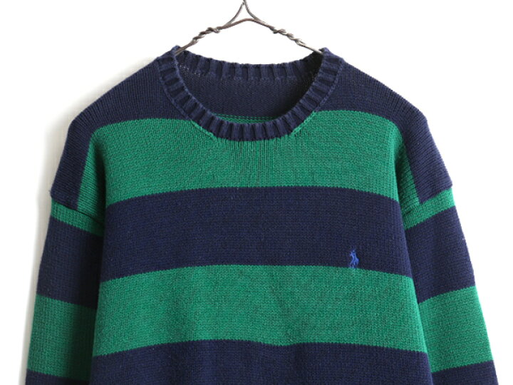 楽天市場】90s □ POLO ポロ ラルフローレン クルーネック 2トーン 